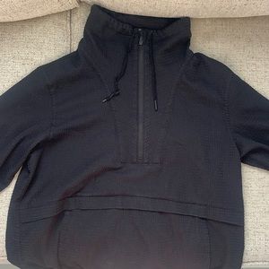 Black Lululemon Textured 3/4 Zip Windbreaker